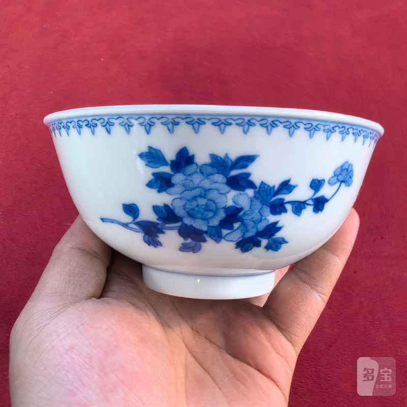 清光绪 青花花卉纹碗 - 图9